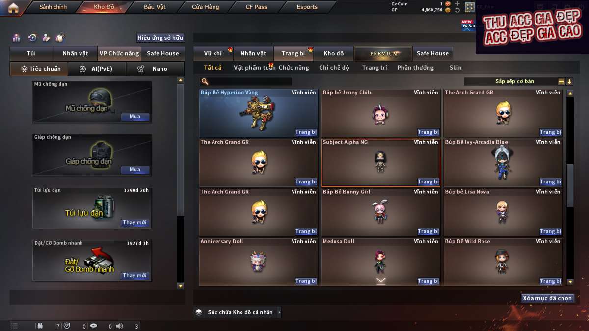 shop acc cf uy tin gia re